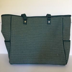 Thirty One Cindy tote green white